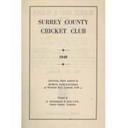 SURREY COUNTY CRICKET CLUB HANDBOOK FOR 1949