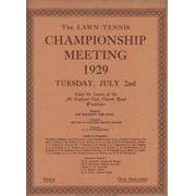 WIMBLEDON CHAMPIONSHIPS 1929 TENNIS PROGRAMME