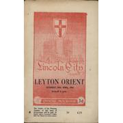 LINCOLN CITY V LEYTON ORIENT 1960-61 FOOTBALL PROGRAMME
