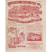 WALSALL V MANSFIELD TOWN 1958-59 FOOTBALL PROGRAMME