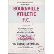 BOURNVILLE ATHLETIC V ASTON VILLA OLD STARS (CHARITY MATCH) 1983 FOOTBALL PROGRAMME