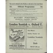 LONDON SCOTTISH V OXFORD UNIVERSITY 1950 RUGBY UNION PROGRAMME