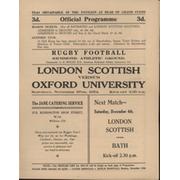 LONDON SCOTTISH V OXFORD UNIVERSITY 1954 RUGBY UNION PROGRAMME