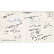 ENGLAND CRICKETERS 1930S-50S SIGNED POSTCARD