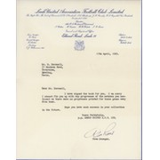 DON REVIE (LEEDS UNITED) 1969 SIGNED LETTER