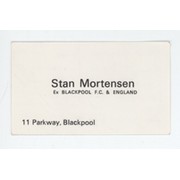 STAN MORTENSEN (BLACKPOOL & ENGLAND) SIGNED BUSINESS CARD