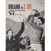 BOLAND V BRITISH ISLES 1974 RUGBY UNION PROGRAMME
