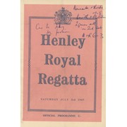 HENLEY ROYAL REGATTA 1965 OFFICIAL PROGRAMME