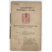 LEICESTER RUGBY CLUB 1923 TOUR ITINERARY - TO PARIS, PORTSMOUTH & PLYMOUTH