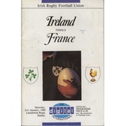IRELAND V FRANCE 1989 RUGBY UNION PROGRAMME
