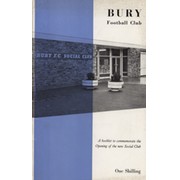 BURY FOOTBALL CLUB - A BOOKLET TO COMMEMORATE THE OPENING OF THE NEW SOCIAL CLUB