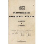 RHODESIA V TRANSVAAL 1966 CRICKET SCORECARD