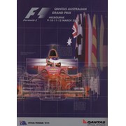 AUSTRALIAN GRAND PRIX 2000 MOTOR RACING PROGRAMME