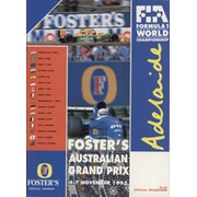 AUSTRALIAN GRAND PRIX 1993 MOTOR RACING PROGRAMME