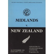 MIDLANDS V NEW ZEALAND 1983 RUGBY UNION PROGRAMME