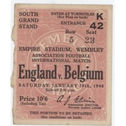 ENGLAND V BELGIUM 1946 FOOTBALL TICKET