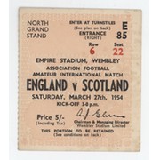 ENGLAND V SCOTLAND 1954 FOOTBALL TICKET