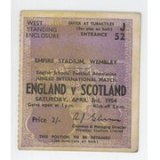 ENGLAND V SCOTLAND 1954 FOOTBALL TICKET