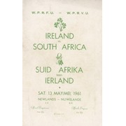 SOUTH AFRICA V IRELAND 1961 RUGBY UNION PROGRAMME