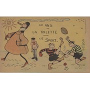 FRENCH RUGBY COMIC POSTCARD EARLY 1900S