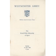 1966 WORLD CUP SERVICE AT WESTMINSTER ABBEY - THE WORLD-WIDE FELLOWSHIP OF SPORT