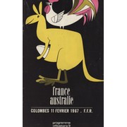 FRANCE V AUSTRALIA 1967 RUGBY UNION PROGRAMME