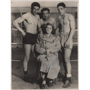 TURPIN BROTHERS (WITH THEIR MOTHER) SIGNED BOXING PHOTOGRAPH