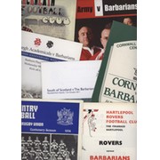 THE BARBARIANS  RUGBY UNION PROGRAMMES 1965-2011 (X 14)