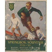 SPRINGBOK SOUVENIR 1931/32 - RUGBY (BRITISH ISLES) AND CRICKET (AUSTRALIA)