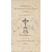 1957 BRITISH RYDER CUP TEAM SIGNED DINNER MENU 
