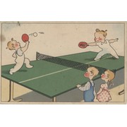 HUNGARIAN TABLE TENNIS POSTCARD 1930S