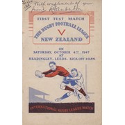 GREAT BRITAIN V NEW ZEALAND 1947 (1ST TEST) SIGNED RUGBY LEAGUE PROGRAMME