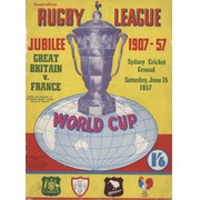 GREAT BRITAIN V FRANCE 1957 (RUGBY LEAGUE WORLD CUP) PROGRAMME