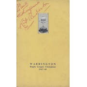 WARRINGTON RUGBY LEAGUE CHAMPIONS 1947-48