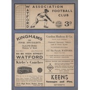 WATFORD V NOTTS COUNTY 1949-50 FOOTBALL PROGRAMME