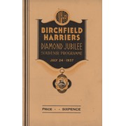 BIRCHFIELD HARRIERS DIAMOND JUBILEE SOUVENIR PROGRAMME 1937