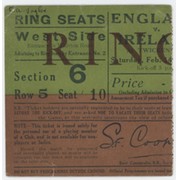 ENGLAND V IRELAND 1931 RUGBY UNION TICKET