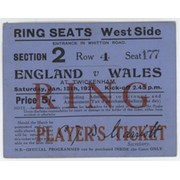 ENGLAND V WALES 1921 RUGBY UNION TICKET (ENGLAND GRAND SLAM)