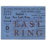 ENGLAND V NEW SOUTH WALES 1928 RUGBY UNION TICKET