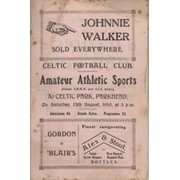 CELTIC FOOTBALL CLUB AMATEUR ATHLETIC SPORTS 1910 PROGRAMME - INCLUDING FOOTBALL
