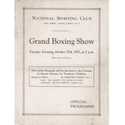 BILLY ADAIR V ENZI FIERMONTE 1927 BOXING PROGRAMME (ALSO TED 