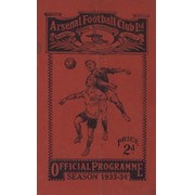 ARSENAL V ASTON VILLA 1933-34 FOOTBALL PROGRAMME