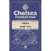 CHELSEA V ASTON VILLA 1956-57 FOOTBALL PROGRAMME