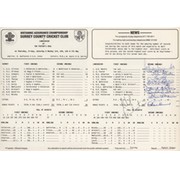 SURREY V LANCASHIRE 1990 (FAIRBROTHER 366) SIGNED CRICKET SCORECARD