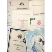 RUGBY UNION CLUB DINNER MENUS 1965-66 (X 11) - INCLUDING BARBARIANS, LONDON WELSH, HARLEQUINS ETC.