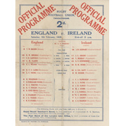 ENGLAND V IRELAND 1929 RUGBY UNION PROGRAMME