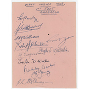 WEST INDIES 1948 (FIRST TEST, BARBADOS) CRICKET AUTOGRAPHS - WALCOTT & WEEKES DEBUTS
