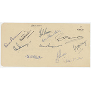 GENTLEMEN CRICKET TEAM 1952 AUTOGRAPH PAGE