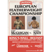 BARRY MCGUIGAN V VALERIO NATI 1983 BOXING PROGRAMME