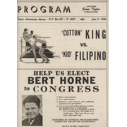 COTTON KING V KID FILIPINO 1946 (HOUSTON) BOXING PROGRAM